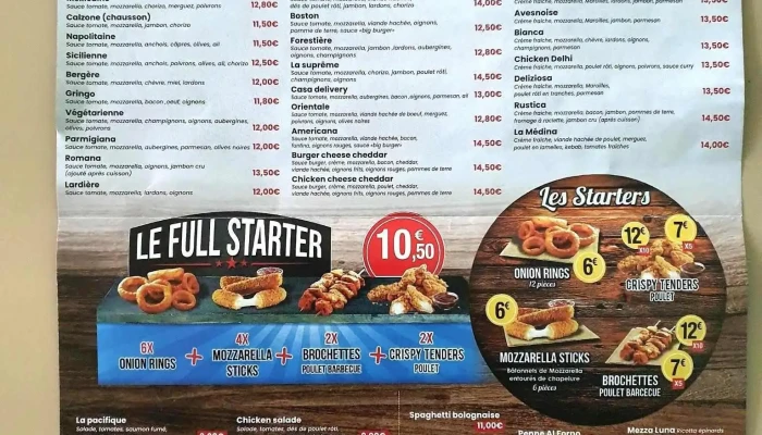 Delivery Pizza -  Menu - Maubeuge