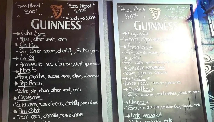 Le Pop Rock Bar -  Menu - Calais
